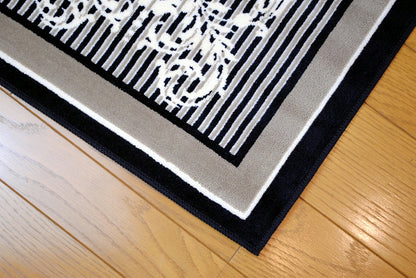 玄関マット マンション玄関マット ラグマット オーガニック コットン100% フランス製マット スタイルフランス セルジュルサージュ ラグマット SERGELESAGE フランスラグマット 段通玄関マット 綿100％ ruban/noir 50x70cm