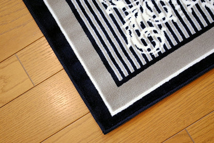 玄関マット マンション玄関マット ラグマット オーガニック コットン100% フランス製マット スタイルフランス セルジュルサージュ ラグマット SERGELESAGE フランスラグマット 段通玄関マット 綿100％ ruban/noir 50x70cm