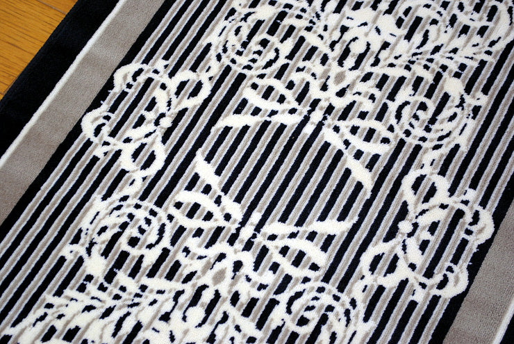 玄関マット マンション玄関マット ラグマット オーガニック コットン100% フランス製マット スタイルフランス セルジュルサージュ ラグマット SERGELESAGE フランスラグマット 段通玄関マット 綿100％ ruban/noir 50x70cm