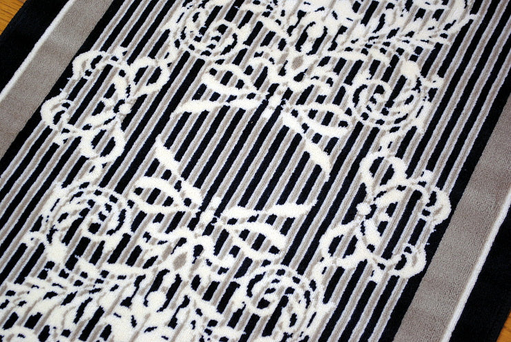 玄関マット マンション玄関マット ラグマット オーガニック コットン100% フランス製マット スタイルフランス セルジュルサージュ ラグマット SERGELESAGE フランスラグマット 段通玄関マット 綿100％ ruban/noir 50x70cm