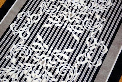 玄関マット マンション玄関マット ラグマット オーガニック コットン100% フランス製マット スタイルフランス セルジュルサージュ ラグマット SERGELESAGE フランスラグマット 段通玄関マット 綿100％ ruban/noir 50x70cm