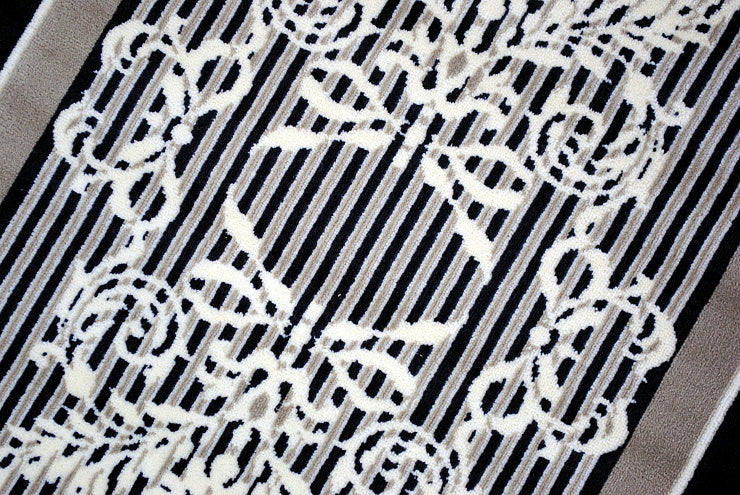 玄関マット マンション玄関マット ラグマット オーガニック コットン100% フランス製マット スタイルフランス セルジュルサージュ ラグマット SERGELESAGE フランスラグマット 段通玄関マット 綿100％ ruban/noir 50x70cm