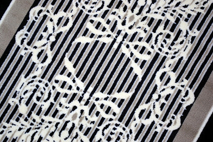 玄関マット マンション玄関マット ラグマット オーガニック コットン100% フランス製マット スタイルフランス セルジュルサージュ ラグマット SERGELESAGE フランスラグマット 段通玄関マット 綿100％ ruban/noir 50x70cm