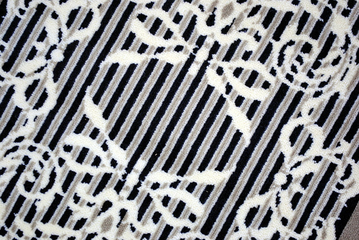 玄関マット マンション玄関マット ラグマット オーガニック コットン100% フランス製マット スタイルフランス セルジュルサージュ ラグマット SERGELESAGE フランスラグマット 段通玄関マット 綿100％ ruban/noir 50x70cm