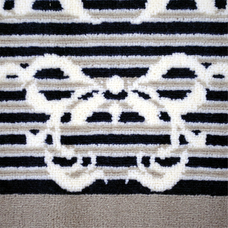 玄関マット マンション玄関マット ラグマット オーガニック コットン100% フランス製マット スタイルフランス セルジュルサージュ ラグマット SERGELESAGE フランスラグマット 段通玄関マット 綿100％ ruban/noir 50x70cm