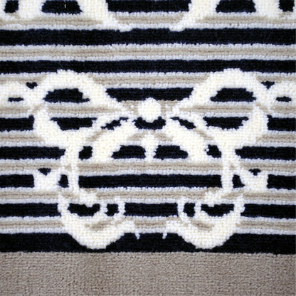 玄関マット マンション玄関マット ラグマット オーガニック コットン100% フランス製マット スタイルフランス セルジュルサージュ ラグマット SERGELESAGE フランスラグマット 段通玄関マット 綿100％ ruban/noir 50x70cm