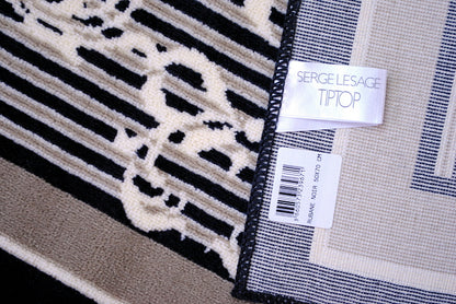 玄関マット マンション玄関マット ラグマット オーガニック コットン100% フランス製マット スタイルフランス セルジュルサージュ ラグマット SERGELESAGE フランスラグマット 段通玄関マット 綿100％ ruban/noir 50x70cm