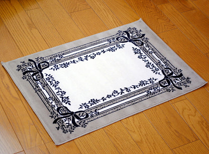 玄関マット マンション玄関マット ラグマット オーガニック コットン100% フランス製マット スタイルフランス セルジュルサージュ ラグマット SERGELESAGE フランスラグマット 段通玄関マット 綿100％ satine/noir 50x70cm