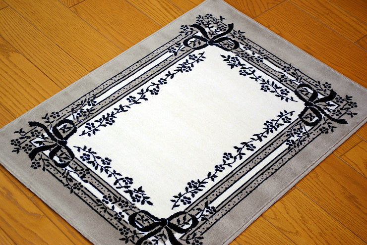 玄関マット マンション玄関マット ラグマット オーガニック コットン100% フランス製マット スタイルフランス セルジュルサージュ ラグマット SERGELESAGE フランスラグマット 段通玄関マット 綿100％ satine/noir 50x70cm