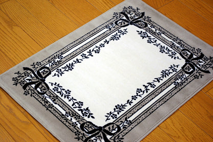 玄関マット マンション玄関マット ラグマット オーガニック コットン100% フランス製マット スタイルフランス セルジュルサージュ ラグマット SERGELESAGE フランスラグマット 段通玄関マット 綿100％ satine/noir 50x70cm