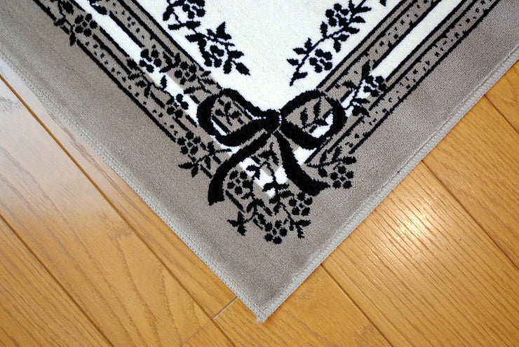 玄関マット マンション玄関マット ラグマット オーガニック コットン100% フランス製マット スタイルフランス セルジュルサージュ ラグマット SERGELESAGE フランスラグマット 段通玄関マット 綿100％ satine/noir 50x70cm