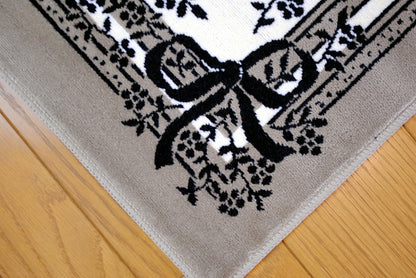 玄関マット マンション玄関マット ラグマット オーガニック コットン100% フランス製マット スタイルフランス セルジュルサージュ ラグマット SERGELESAGE フランスラグマット 段通玄関マット 綿100％ satine/noir 50x70cm