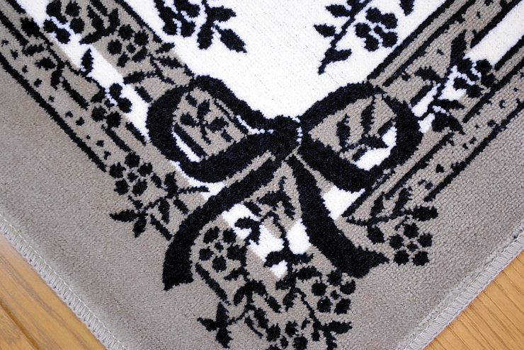 玄関マット マンション玄関マット ラグマット オーガニック コットン100% フランス製マット スタイルフランス セルジュルサージュ ラグマット SERGELESAGE フランスラグマット 段通玄関マット 綿100％ satine/noir 50x70cm