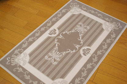 玄関マット マット ラグマット オーガニック コットン100% フランス製マット スタイルフランス セルジュルサージュ ラグマット SERGELESAGE フランスラグマット 段通玄関マット 綿100％ solene/lin 66x107cm