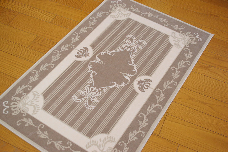 玄関マット マット ラグマット オーガニック コットン100% フランス製マット スタイルフランス セルジュルサージュ ラグマット SERGELESAGE フランスラグマット 段通玄関マット 綿100％ solene/lin 66x107cm