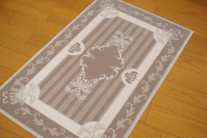 玄関マット マット ラグマット オーガニック コットン100% フランス製マット スタイルフランス セルジュルサージュ ラグマット SERGELESAGE フランスラグマット 段通玄関マット 綿100％ solene/lin 66x107cm