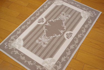 玄関マット マット ラグマット オーガニック コットン100% フランス製マット スタイルフランス セルジュルサージュ ラグマット SERGELESAGE フランスラグマット 段通玄関マット 綿100％ solene/lin 66x107cm