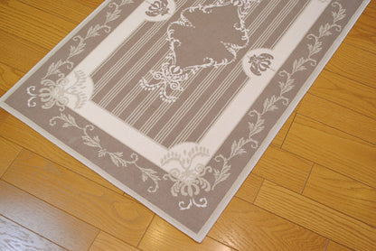 玄関マット マット ラグマット オーガニック コットン100% フランス製マット スタイルフランス セルジュルサージュ ラグマット SERGELESAGE フランスラグマット 段通玄関マット 綿100％ solene/lin 66x107cm