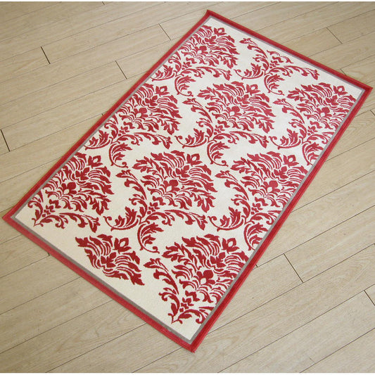 玄関マット マット ラグマット オーガニック コットン100% フランス製マット スタイルフランス セルジュルサージュ ラグマット SERGELESAGE フランスラグマット 段通玄関マット 綿100％ sultane/rouge 66x107cm