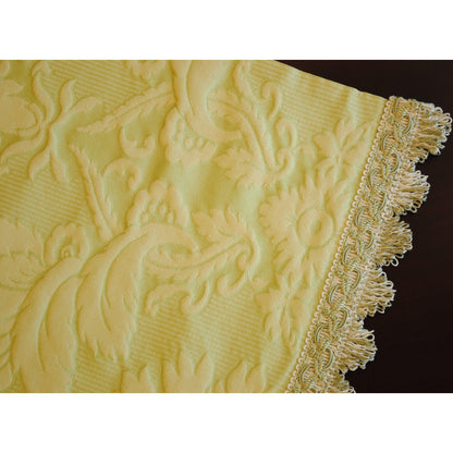 テーブルセンター グリーン オシャレ フリンジ付き フランス製生地 スタイルフランス 30x60cm TaorminaTill