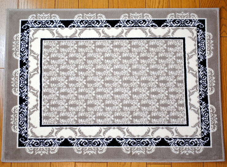 玄関マット マンション玄関マット ラグマット オーガニック コットン100% フランス製マット スタイルフランス セルジュルサージュ ラグマット SERGELESAGE フランスラグマット 段通玄関マット 綿100％ trinity/noir 50x70cm