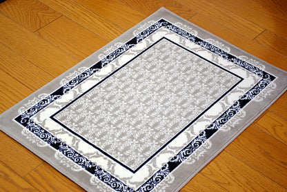 玄関マット マンション玄関マット ラグマット オーガニック コットン100% フランス製マット スタイルフランス セルジュルサージュ ラグマット SERGELESAGE フランスラグマット 段通玄関マット 綿100％ trinity/noir 50x70cm