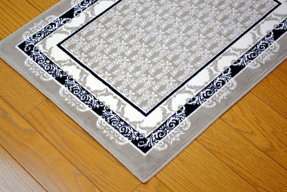 玄関マット マンション玄関マット ラグマット オーガニック コットン100% フランス製マット スタイルフランス セルジュルサージュ ラグマット SERGELESAGE フランスラグマット 段通玄関マット 綿100％ trinity/noir 50x70cm