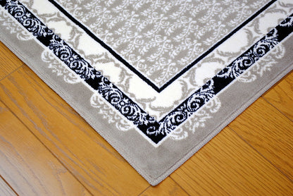 玄関マット マンション玄関マット ラグマット オーガニック コットン100% フランス製マット スタイルフランス セルジュルサージュ ラグマット SERGELESAGE フランスラグマット 段通玄関マット 綿100％ trinity/noir 50x70cm