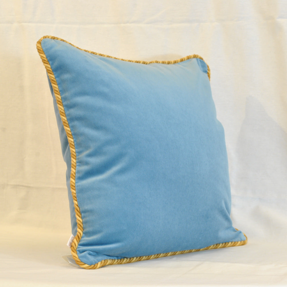 クッションカバー フランス製クッションカバー クッション トリム付きクッションカバー フランスインテリア雑貨 スタイルフランス 45x45 VeloursBleu45X45