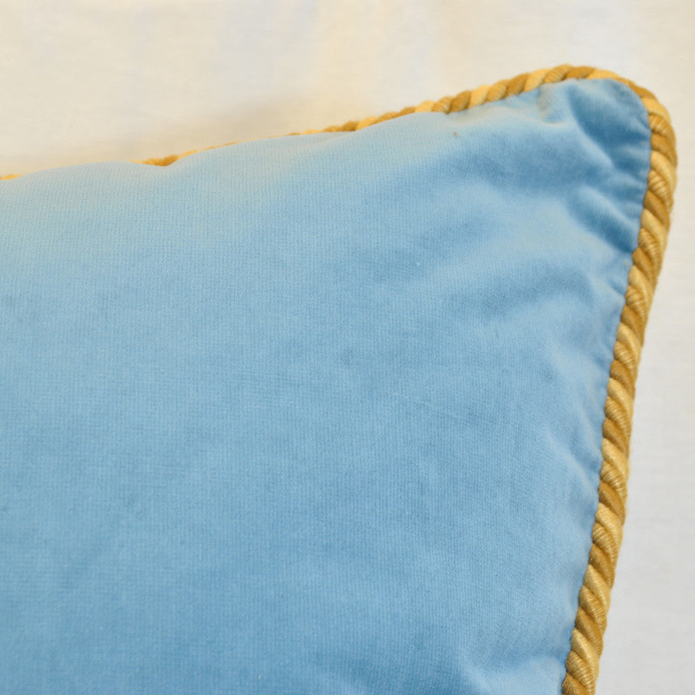 クッションカバー フランス製クッションカバー クッション トリム付きクッションカバー フランスインテリア雑貨 スタイルフランス 45x45 VeloursBleu45X45