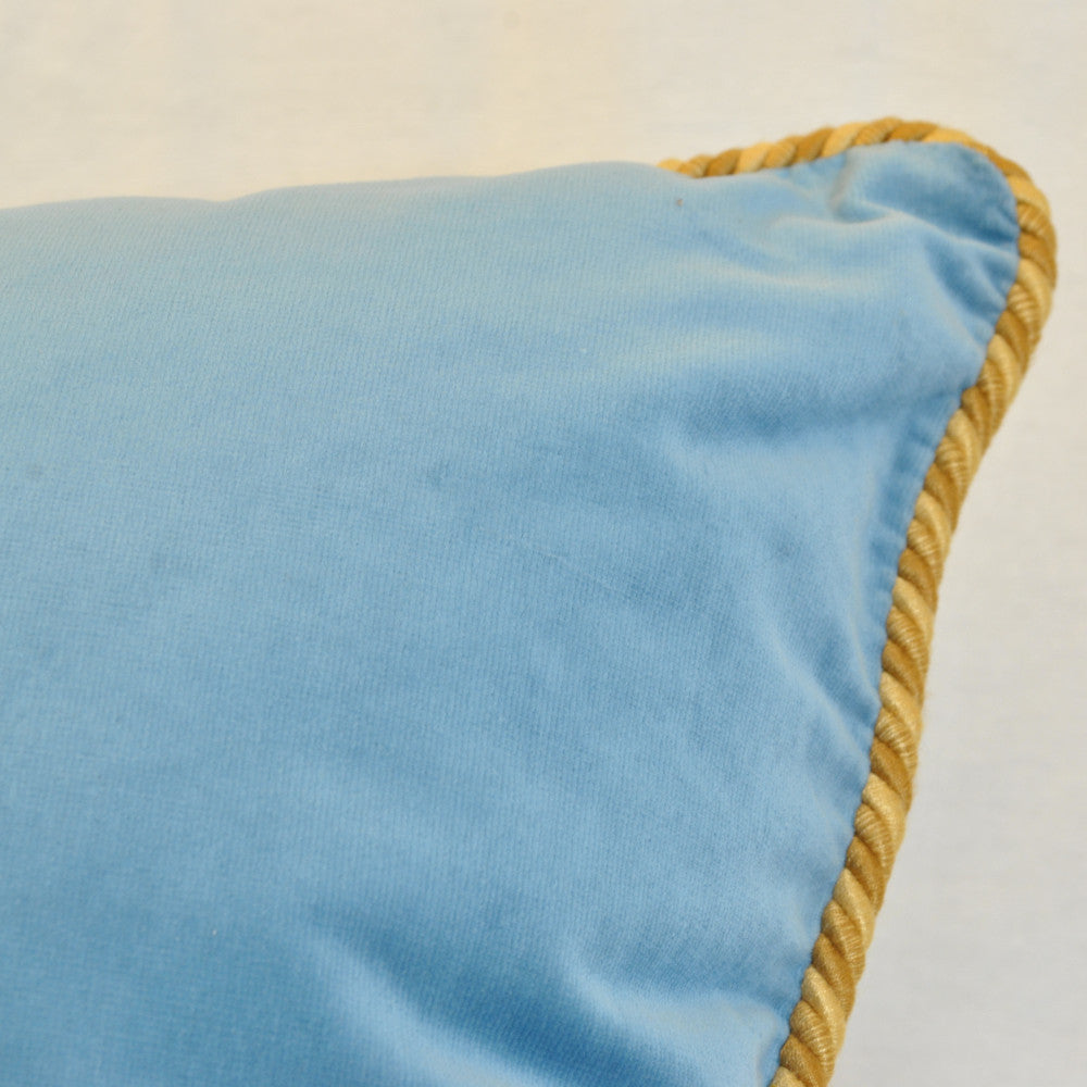 クッションカバー フランス製クッションカバー クッション トリム付きクッションカバー フランスインテリア雑貨 スタイルフランス 45x45 VeloursBleu45X45