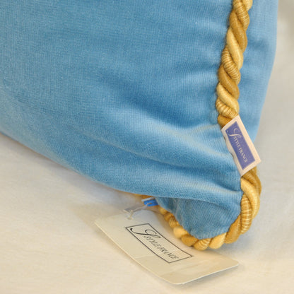 クッションカバー フランス製クッションカバー クッション トリム付きクッションカバー フランスインテリア雑貨 スタイルフランス 45x45 VeloursBleu45X45