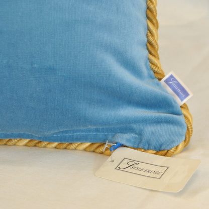 クッションカバー フランス製クッションカバー クッション トリム付きクッションカバー フランスインテリア雑貨 スタイルフランス 45x45 VeloursBleu45X45