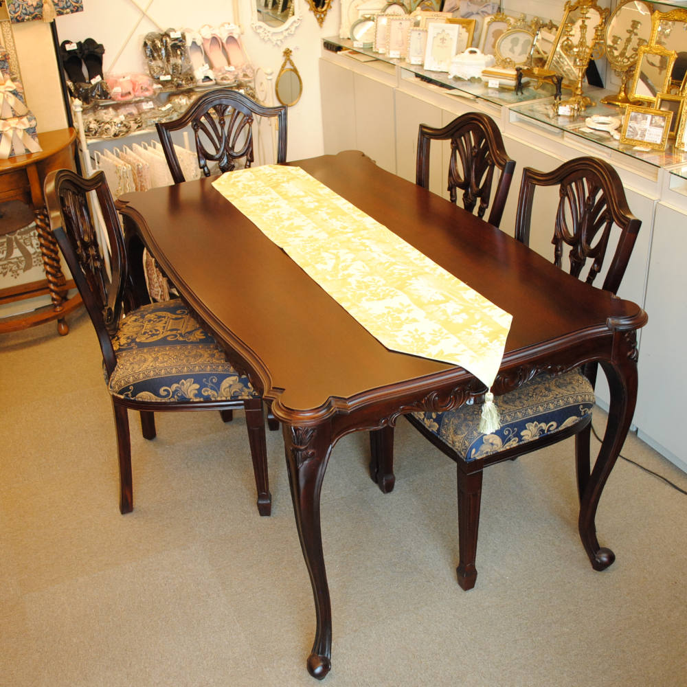 テーブルランナー テーブルライナー おしゃれ スタイルフランス フランス製生地 テーブルウエア テーブルセンター 160cm グリーン VeroneAnis 30x160