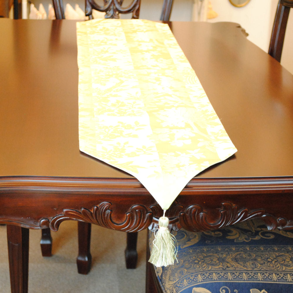 テーブルランナー テーブルライナー おしゃれ スタイルフランス フランス製生地 テーブルウエア テーブルセンター 160cm グリーン VeroneAnis 30x160