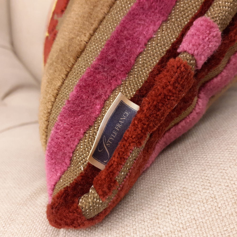 クッション オシャレ フランス製クッション ベルベットクッション スタイルフランス 長方形クッション パンヤ付きクッション フランス製 25x40 Volie25x40