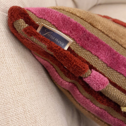 クッション オシャレ フランス製クッション ベルベットクッション スタイルフランス 長方形クッション パンヤ付きクッション フランス製 25x40 Volie25x40