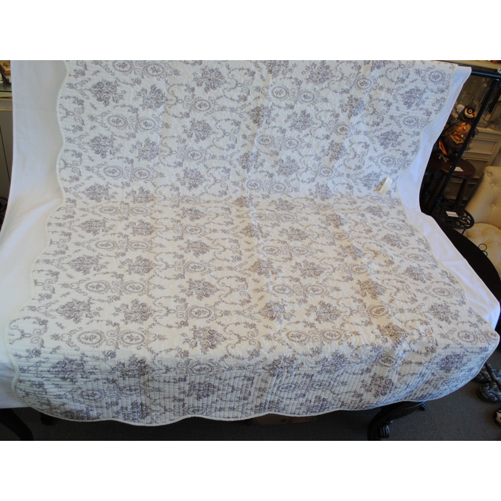 マルチカバー キルティング生地 シャトアイヤンキルト ベッドスプレッド ソファーカバー リバーシブル コットン 140×200 RelaxingTheRules WK0228N1-PU&WH