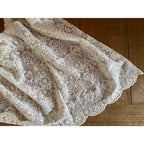 カフェカーテン チュールレース ベージュ フラワー レース生地 レースカフェカーテン レースカーテン 花刺繍 60×120 RelaxingTheRules WK4500U2-BE