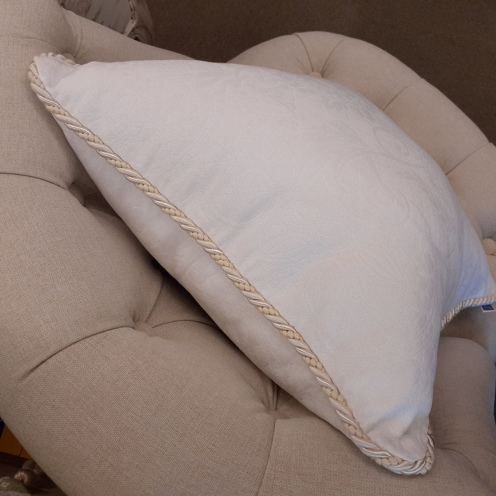 クッションカバー フランス製クッションカバー クッション トリム付きクッションカバー フランスインテリア雑貨 スタイルフランス 45x45 AndrosaceBlanc45X45