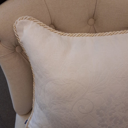 クッションカバー フランス製クッションカバー クッション トリム付きクッションカバー フランスインテリア雑貨 スタイルフランス 45x45 AndrosaceBlanc45X45