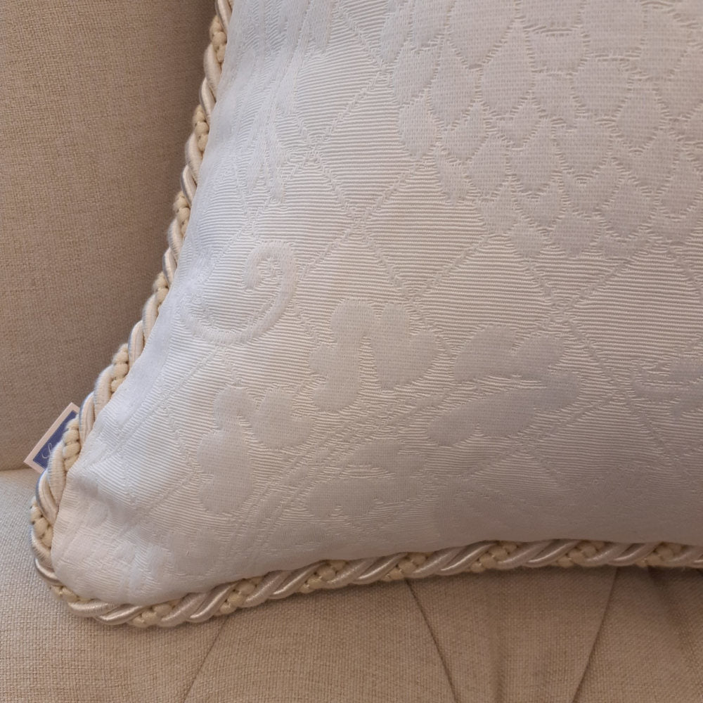 クッションカバー フランス製クッションカバー クッション トリム付きクッションカバー フランスインテリア雑貨 スタイルフランス 45x45 AndrosaceBlanc45X45