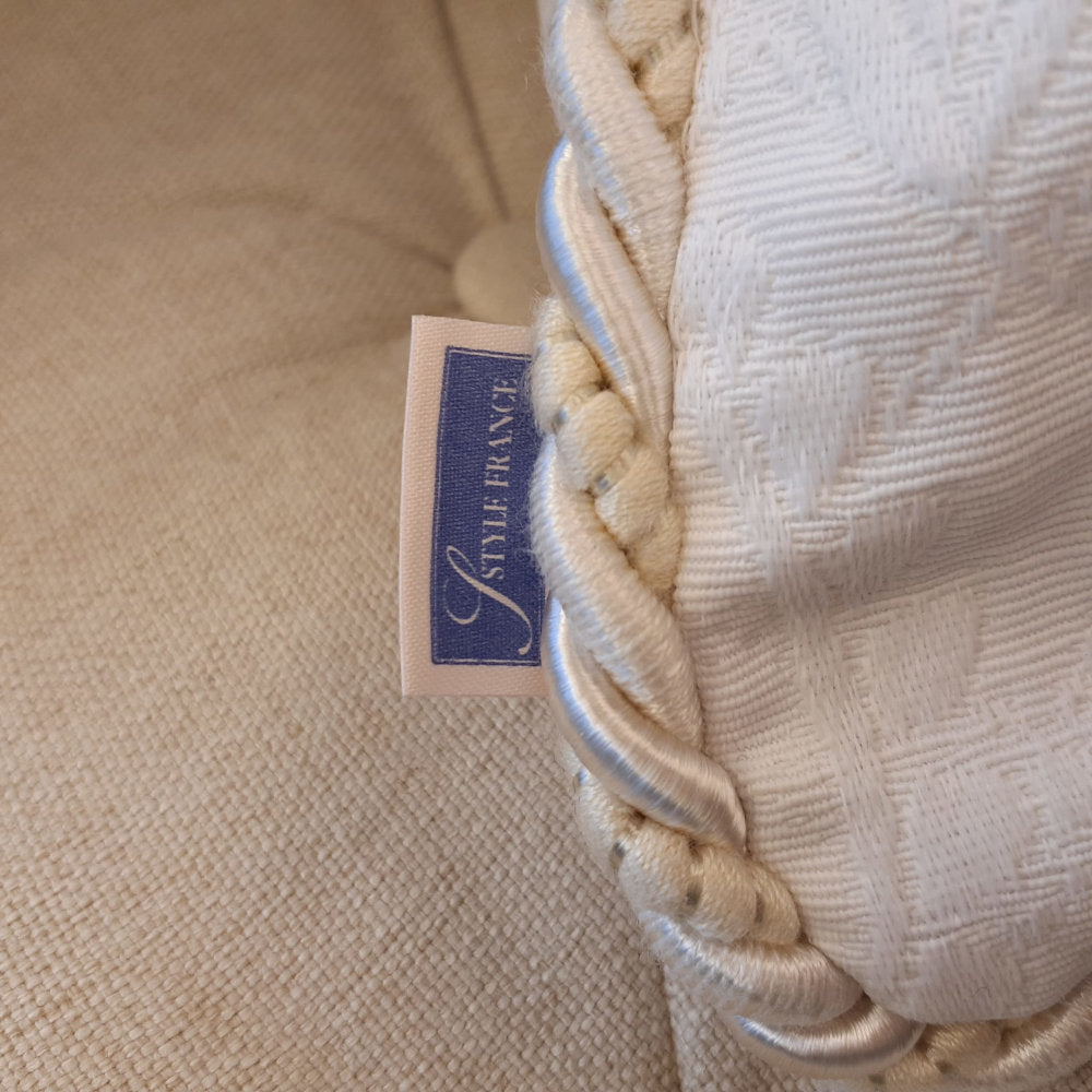 クッションカバー フランス製クッションカバー クッション トリム付きクッションカバー フランスインテリア雑貨 スタイルフランス 45x45 AndrosaceBlanc45X45