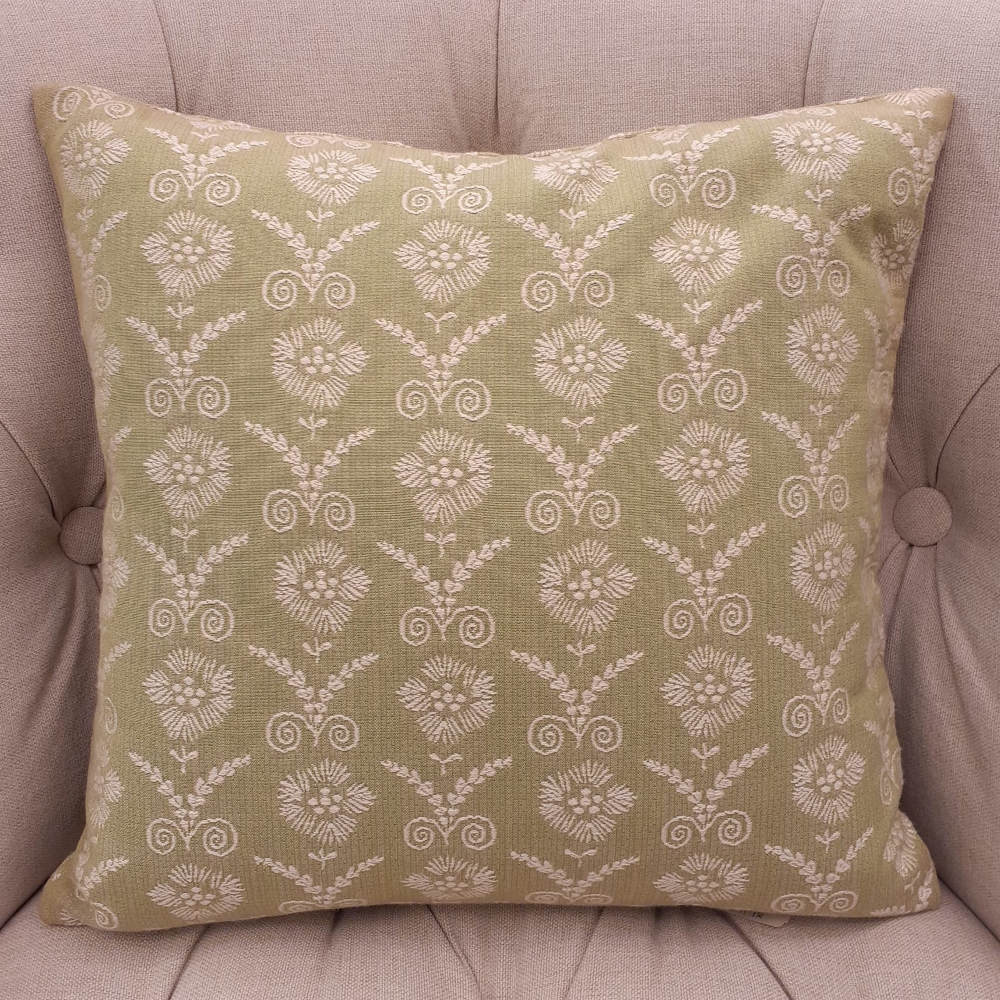 クッションカバー クッション 輸入インテリア雑貨 スタイルフランス グリーン フランス製クッションカバー 35x35 CompagnieDesEtoffes BarbetAnis35x35