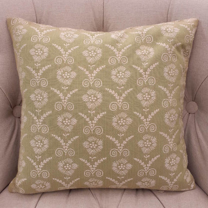 クッションカバー クッション 輸入インテリア雑貨 スタイルフランス グリーン フランス製クッションカバー 35x35 CompagnieDesEtoffes BarbetAnis35x35