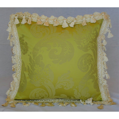 クッションカバー フリンジクッションカバー フランス製クッションカバー クッション インテリア雑貨 スタイルフランス FlorenceVtAnis 35x35 21003CU-GN