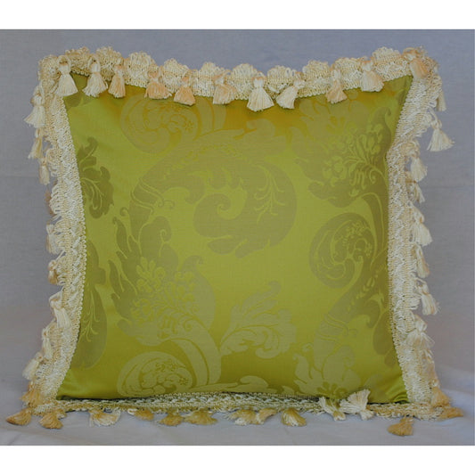 クッションカバー フリンジクッションカバー フランス製クッションカバー クッション インテリア雑貨 スタイルフランス FlorenceVtAnis 35x35 21003CU-GN