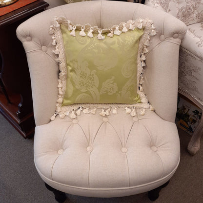 クッションカバー フリンジクッションカバー フランス製クッションカバー クッション インテリア雑貨 スタイルフランス FlorenceVtAnis 35x35 21003CU-GN