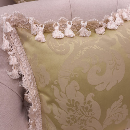 クッションカバー フリンジクッションカバー フランス製クッションカバー クッション インテリア雑貨 スタイルフランス FlorenceVtAnis 35x35 21003CU-GN