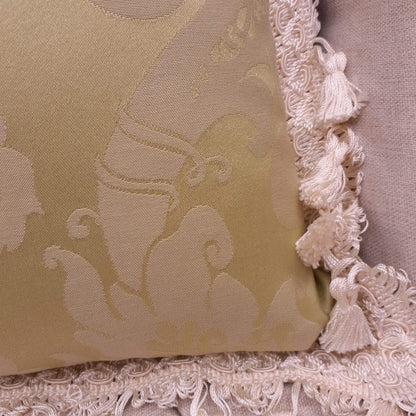 クッションカバー フリンジクッションカバー フランス製クッションカバー クッション インテリア雑貨 スタイルフランス FlorenceVtAnis 35x35 21003CU-GN